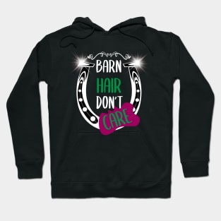 Barn Hair Don't Care Shirt Horse Shirt - Green & Purple Hoodie